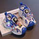 
Nezha new boys luminous sandals non-slip mesh shoes, child pie/T677 blue 26