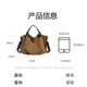 CavlslKcat retro canvas tote bag men's large-capacity handbag daily commuter shoulder crossbody bag casual travel bag dark brown 12.9 inches 37*17*36CM