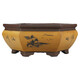 
Six-party engraved purple clay flower pot breathable green plants flowers and ceramic potted large diameter hexagonal bonsai pot 693 small red