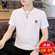 Playboy (playboy) T-shirt à manches courts de soie de glace t-shirt masculin T-shirt à la mode à demi-manche à demi-manche T White K833 M 165 [Convient pour 100-120 Jin [Jin est égal à 0,5 kg]]]