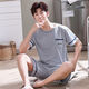 Pajamas de citron en fibre d'été Cotton plus gras plus taille de coton pour hommes à domicile pour hommes à manches courtes de style coréen mince à mi-manche 9928 # [shorts à manches courtes] L [90-125jin [Jin est égal à 0,5 kg]]]