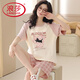 Langsha (Langsha) Pure Cotton Pyjamas Kurzärärmelte Frauen 2025 NEUE SOMMER Pink Plaid Shorts Sakura Black Cat Home Clothing Set OY723 2XL (geeignet für Gewicht 130-150 Jin [Jin gleich 0,5 kg])