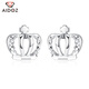 Aido Diamond pt950 platinum crown earrings for women, fashionable platinum earrings for ear care, small earrings, weight 1.8-2.0 grams + delivery certificate