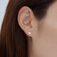Lukfook Jewelry Platinum 950 Sweetheart Simple Platinum Stud Earrings Price L04TBPE0006 1.54g (including labor cost 143 yuan) with silicone ear plugs