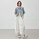 MeiYANG (MEIYANG) Chiang Mai Holiday No. 2 Denim Jacket Cotton and linen Salt Washing Short Sleeve Blue M