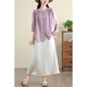 
Jiandang large-size women's fat MM summer new French retro slightly transparent solid color slim and versatile versatile trousers shirt for women 6169 off-white L [120-140Jin [Jin equals 0.5 kg]]