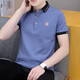 
LA HaiLan Home (HLA) same summer solid color lapel short-sleeved T-shirt men's trendy versatile casual loose top Black QY682 M
