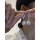 DL 1998 Fat Donglai same style real pearl earrings with floral design and versatile Japanese and Korean style earrings