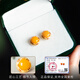 Fat Donglai's same style beeswax earrings, chicken fat yellow amber earrings, retro yellow egg surface gold inlaid with jade, natural metaphysical ears, natural chicken fat yellow Fuqiu earrings
