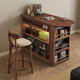 Small wood walnut medieval style black walnut bar counter dining side cabinet living room household solid wood retractable apartment dining table storage cabinet bar counter + retractable rack group and