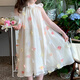 
Feiyao Girls' neck halter dress summer girl mesh princess dress baby summer 2025 new children's clothing fashionable summer neck halter flower princess dress 130 size recommended height 120