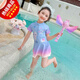 G.duck Little Yellow Duck Children's New 2025 Summer Girls Quick-Drying Sunscreen Internet Celebrity One-piece Swimsuit Seaside Baby Girl Thin Purple 90