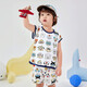 
Xiaohuanmei children's short-sleeved suit Korean version 2025 summer new girl pure cotton T-shirt boy shorts baby children turmeric three-color skateboard 100 (recommended height 90-100cm)