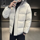 
Playboy brand men's short down cotton jacket for middle-aged and young people in spring, autumn and winter loose warm cotton jacket for men's jacket top 666 gray hot sale L