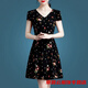 
Fuze middle-aged and elderly mothers ice silk dress summer new retro belly-covering printed round neck slim A-line skirt Ice silk 9901 skirt M