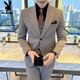 Playboy (PLAYBOY) lapel collar two-button suit men's suit business casual solid color Korean version slim fit groom's wedding suit three-piece medium gray suit + trousers + vest XL (125-140Jin Jin equals 0.5 kg)