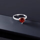 GEM STONE KING925 sterling silver set with 1.94 carat garnet and zircon ring heart-shaped fashionable and personalized women's ring trendy US No. 5