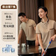 Beiluo Bingsi Reinigung Arbeitskleidung Custom T-Shirt Drucklogo Einkaufszentrum Immobilien Hotel Hotel Hotel Tante Thin Short Sleeve Workwear [Ice Seide] Beige MSHJ-9905 L
