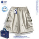 NASA [Summer thin loose] Functional tooling shorts for men straight casual sports five-point pants Military green + black Working style + logo XL (135-150Jin [Jin equals 0.5 kg])