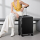 
DTA aluminum frame suitcase for men, strong and durable suitcase for business travel trolley leather box milk tea brown 20 inches