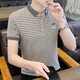 Xcfreht Shirt à manches courtes de coton pur de coton pur beau t-shirt mince avec un revers à demi-manche tendance y6627 noir m 80-105jin [Jin est égal à 0,5 kg]