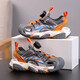 Jungen Baotou Sandalen 2025 Sommer mittelgroße Kinder Sportknöpfe Strandschuhe weiche Sohle Anti-Rutsch-Kinderschuhe 6623 Schwarze Farbe 35