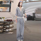 Magiopy International Luxury High-End-Marke Mode altersreduzierende Freizeitanzug für Frauen Frühling Spitze Spitze gefälschte zweiteilige Jacke Graues zweiteiliger Set XL (121-130jin [Jin ist gleich 0,5 kg]))