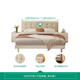 Quanyou Home Leather Art Bed Modern Simple Cream Style Soft Cover 1.8x2 Meter Master Bedroom Double Bed Solid Wood Feet Wedding Bed