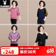 Jeu de sports d'âge moyen Playboy dames en deux pièces Set printemps et automne Coton Round Coul à manches longues Loose Fitness Voyage de grande taille SYNS6636-PRINCE BLUE [Ensemble en deux pièces] 4xl (recommandé 140-150jin [Jin est égal à 0,5 kg]))