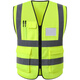 Reflective vest safety clothing cycling construction reflective clothing traffic sanitation work clothes Meituan fluorescent yellow vest printing mesh fluorescent yellow (10 pieces)
