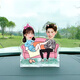 
Litian car ornaments solar automatic shaking head stand brand double couple humanoid shaking acrylic customization creativity single person 691 solar shaking head stand piece