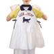 Ttpmer Girls Sommer Mode Polo-Rock kurzärmelige Kinderstil Kleid 9221-Kartoon Katze Polo-Rock 110