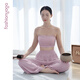 Fansheng Yoga 2025 new simple sports and casual versatile cropped pants for women breathable loose slimming F15922 skin soft powder M