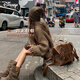 Disney (DISNEY) Backpack Women's New Travel Bag Light Luxury Ultra-Light Backpack Good-looking Commuting Christmas New Year's Eve Gift for Girls Maillard Bag-Brown