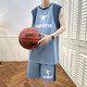 Ran Yilans gleiches Sommer-ärmelloses Hemd für Jungen, Junior- und Senior High School-Schüler Basketballanzüge, Big Children's Sports Weste Shorts 6636 Dunkelgrau Weste + Shorts Quality Assurance XL 120-140jin [Jin gleich 0,5 kg]
