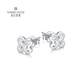 Diamond Family PT950 platinum four-leaf clover earrings, sparkling earrings, simple and versatile earrings, holiday gift for girlfriend, single, about 1.44g