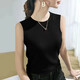 
New round neck solid color vest for women in the summer wear slim fit and slim inside and mother's sleeveless base shirt top K11-white + white XL Recommended 110-125Jin [Jin equals 0.5 kg]