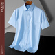 
VlCUTU Summer Men's Short Sleeve Shirt Business Casual White Shirt Versatile Commuter DX6625 L (175) 39 size recommended weight 120-130Jin [Jin equals 0.5 kg]