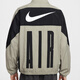 Nike Men's Loose Woven Sports Jacket Retro Lightweight Stand Collar Patch Jacket NIKE AIR HV0881 320 Light Green Gray/Black/Black L