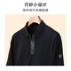 Mr. Cloth Fashion Zipper Lapel Long Sleeve POLO Shirt Men's 2025 Autumn New Business High-end Top BT16863 Piano Black S (165)