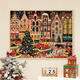 
He Jiagong galison winter light Christmas digital oil painting DIY fill coloring hand-painted acrylic oil painting decorative hanging painting qx15841 30*40cm thick solid wood inner frame