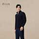 Ordos 1980 Autumn and Winter pure cashmere half turtleneck simple top men's slim cashmere sweater pure black-25 L 175/96A