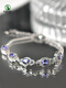 Chili Tanzanite Bracelet Women's S925 Silver Chain Light Luxury Niche Design High-end Blue Gemstone Bare Stone Inlaid Bracelet 01#s925 Silver Tanzanite Inlaid Bracelet