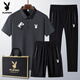 Playboy (PLAYBOY) dad summer suit for middle-aged and elderly casual ice silk POLO. shirt short-sleeved T-shirt 40-60 years old clothes white 6629 [shorts] suit M wear 95-110Jin [Jin equals 0.5 kg]
