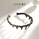 Xuanzi (SHINE) Shopping mall same style Elegant and fashionable leopard print tooth comb hair band wavy hair clip with anti-slip teeth face wash birthday gift coffee color 1 piece