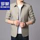 
Romon Middle-aged Men's Jacket Thin Jacket Daddy's Clothing Clothing Casual Spring Jacket Spring and Autumn Clothing Middle-aged and Elderly Lapel Buttons - Navy Blue One Size 17088A 90-110Jin [Jin equals 0.5 kg]
