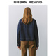 
UR[HOT]2025 autumn new women's denim retro splicing contrast denim jacket UYU850126 blue XS