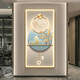 Frost Soul Light Entrance Hanging Painting Light Luxury Style Decorating Pintura Fulu Abstracto Mural Light Modern Entrance Puerta Sala de estar Corredor LP9357 50*10047 Estilo HD Black HD Micro-spray (marco de imagen cepillada de metal +