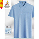Vogelscheuche im mittleren Alter mit kurzem T-Shirt Daddy Anzug im mittleren Polo-Hemd mit mittleren und älteren Eis Silk Sleleved Männern Old Man t Ice Seide-9851 Blau Real Pocket XL 52/175