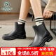 
Woodpecker Japanese women's rain boots short 2025 new fashionable outdoor rain boots women's waterproof and non-slip women's rubber shoes water shoes beige gray (single shoes) standard size 39